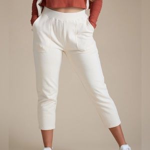 Downeast MARLOW Lounge Sweat Slim Pants Cream Cotton Soft Comfy NWT NEW w/ TAGS